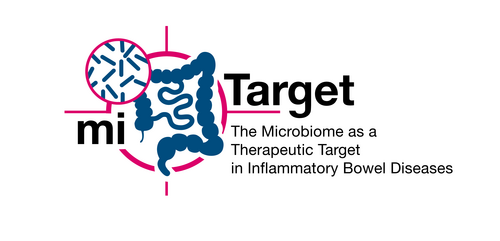 Logo der DFG-Forschungsgruppe „miTarget: Das Mikrobiom als therapeutisches Target bei chronisch entzündlichen Darmerkrankungen“. 